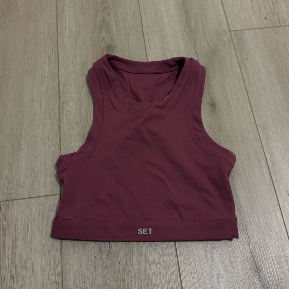SET Active Maroon Racerback Sports Bra